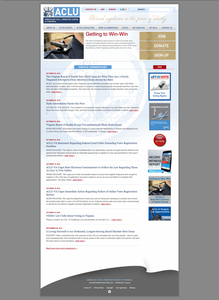 acluva.org screenshot