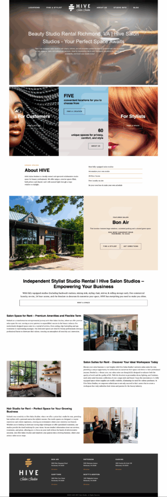 hivesalonstudios.com screenshot